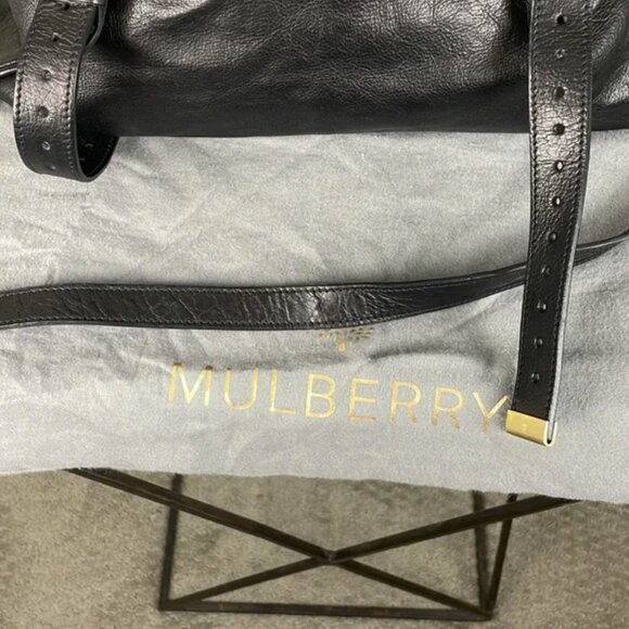 Mulberry Alexa Black Leather Oversized Satchel Purse - Picture 15 of 16